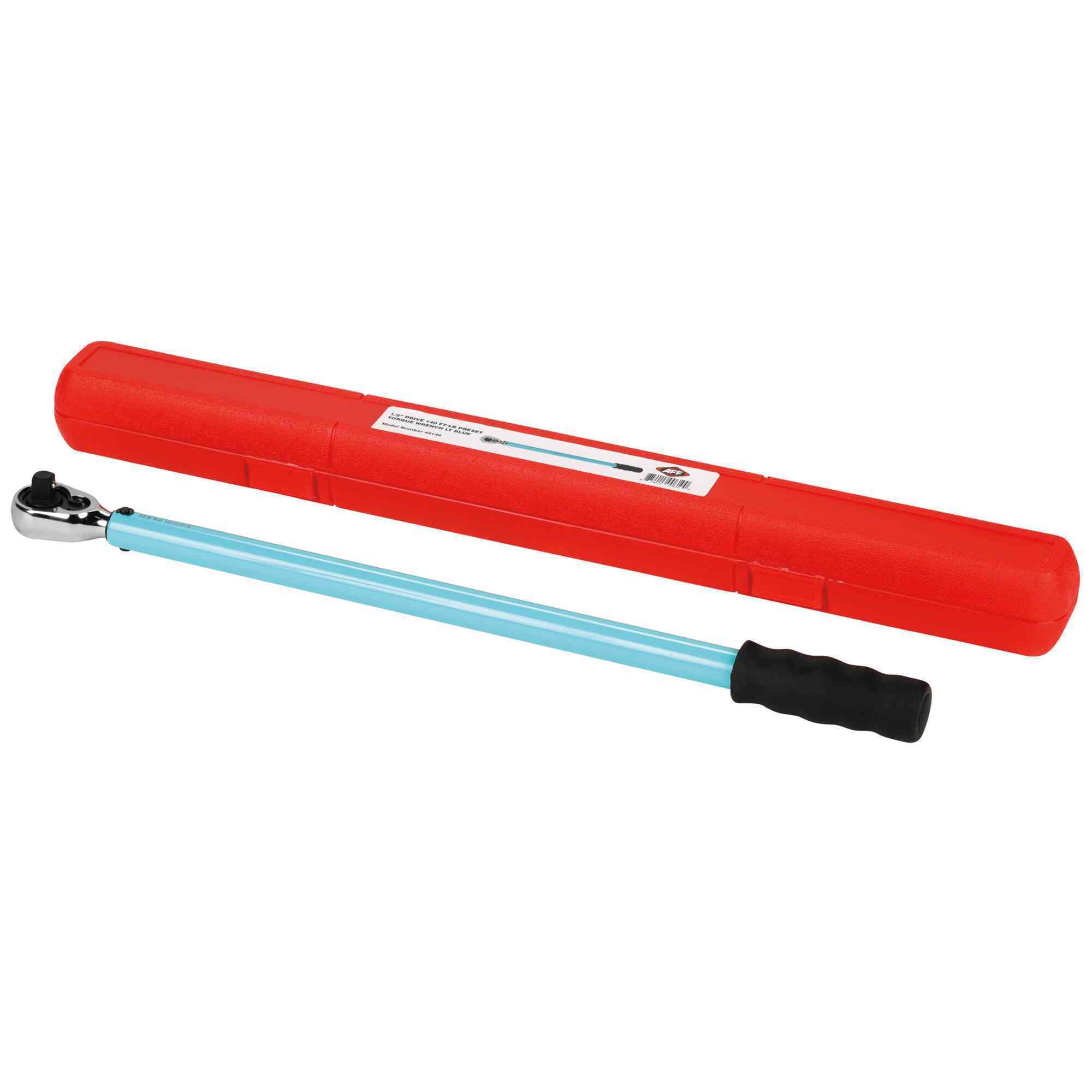 American Forge & Foundry Preset Torque Wrench — 1/2in. Drive, 140 Ft/Lbs, 190 Nm, Lt. Blue, Model# 42140